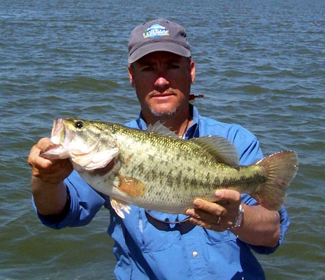 Bryan Cotter with a five pound thirteen ounce Choke Canyon largemouth, March 2006