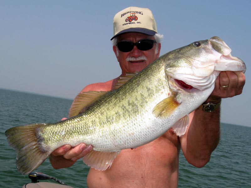 Leroy with a 10 lb bass from Falcon Lake