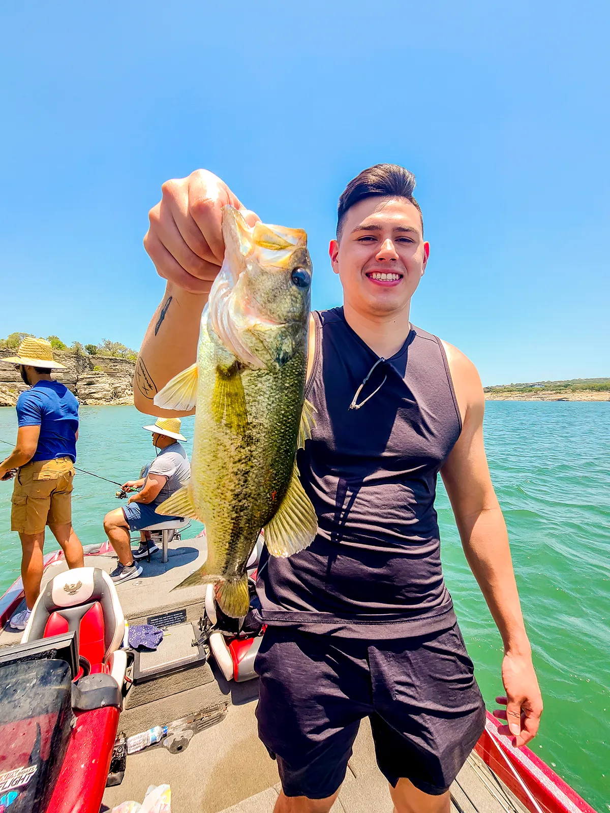 Trophy Catch — bass fishing catch with Texas Hawgs