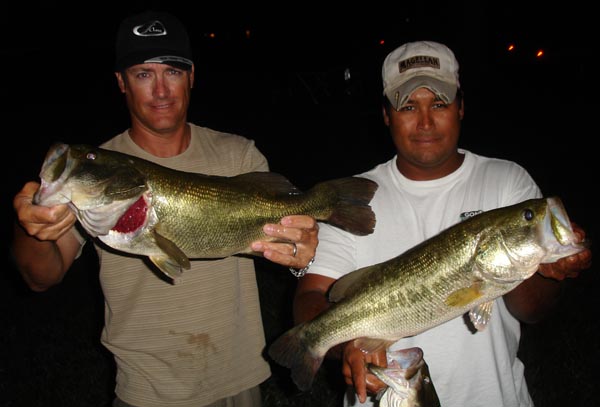 Two Lake Austin largemouth bass from a September night tournament, 2007