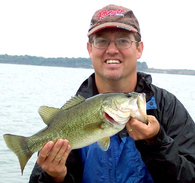 Robert with a Stillhouse Hollow largemouth bass, November 2004